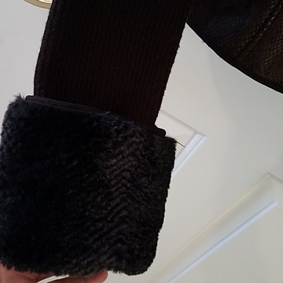 Cache faux fur/leather sweater - Picture 4 of 5